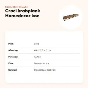 Croci krabplank Homedecor dierenprint koe 48 x 12,5 x 5 cm – productinformatie