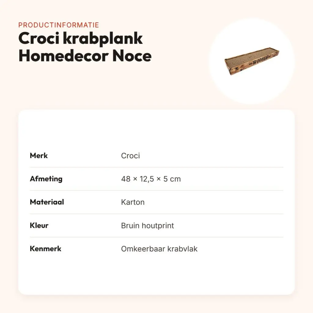Croci krabplank Homedecor Noce houtprint bruin 48 x 12,5 x 5 cm – productinformatie