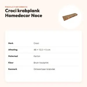 Croci krabplank Homedecor Noce houtprint bruin 48 x 12,5 x 5 cm – productinformatie