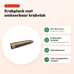 Croci krabplank Homedecor Wenge houtprint donkerbruin 48 x 12,5 x 5 cm – voordelen