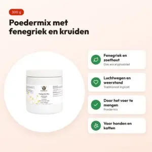 De Groene Os Fenegriek Mix 300 g – poedermix voor hond en kat – voordelen