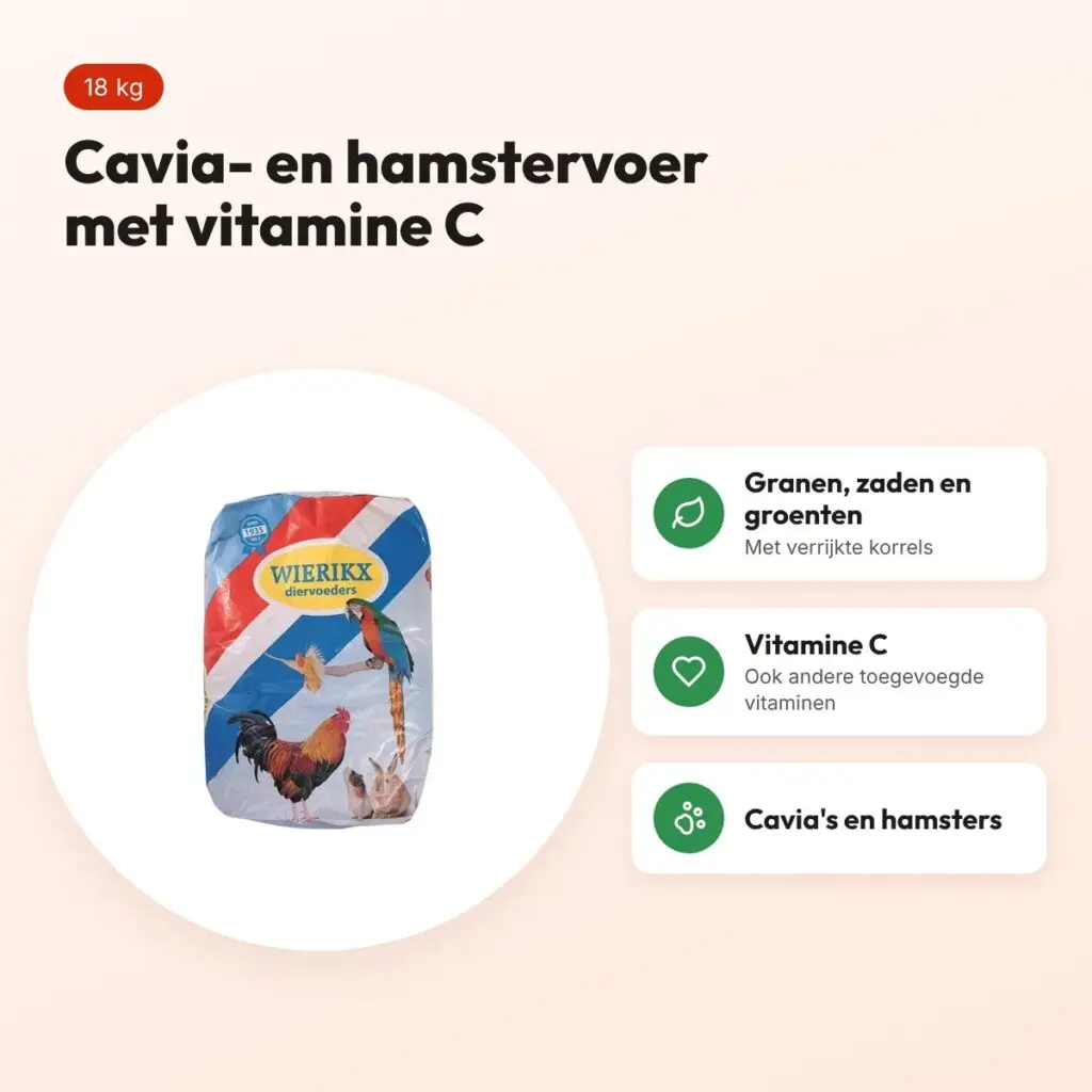 De Vries cavia- en hamstervoer Deluxe 18 kg – met vitamine C – voordelen