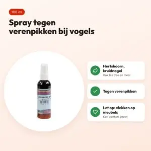 Dierendrogist Anti-Veren Pik spray 100 ml – tegen verenpikken bij vogels – voordelen