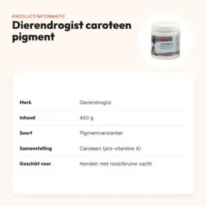 Dierendrogist caroteen pigmentversterker 450 g – rood/bruine vachten – productinformatie