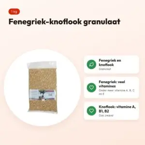 Dierendrogist fenegriek-knoflook granulaat 1 kg – voordelen