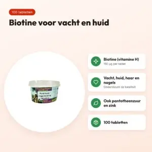 Dierendrogist huid-haar-nagel biotine tabletten 100 stuks – voordelen