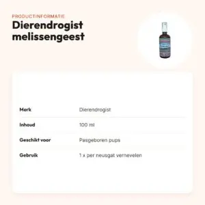 Dierendrogist melissengeest ademspray pup 100 ml – productinformatie
