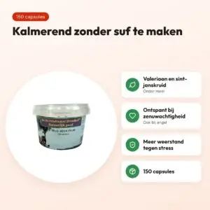 Dierendrogist mild sedativum capsules 150 stuks – kalmerend, hond – voordelen