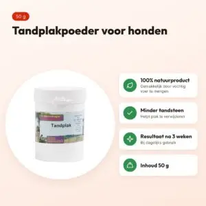 Dierendrogist tandplakpoeder 50 g – tandverzorging voor honden – voordelen