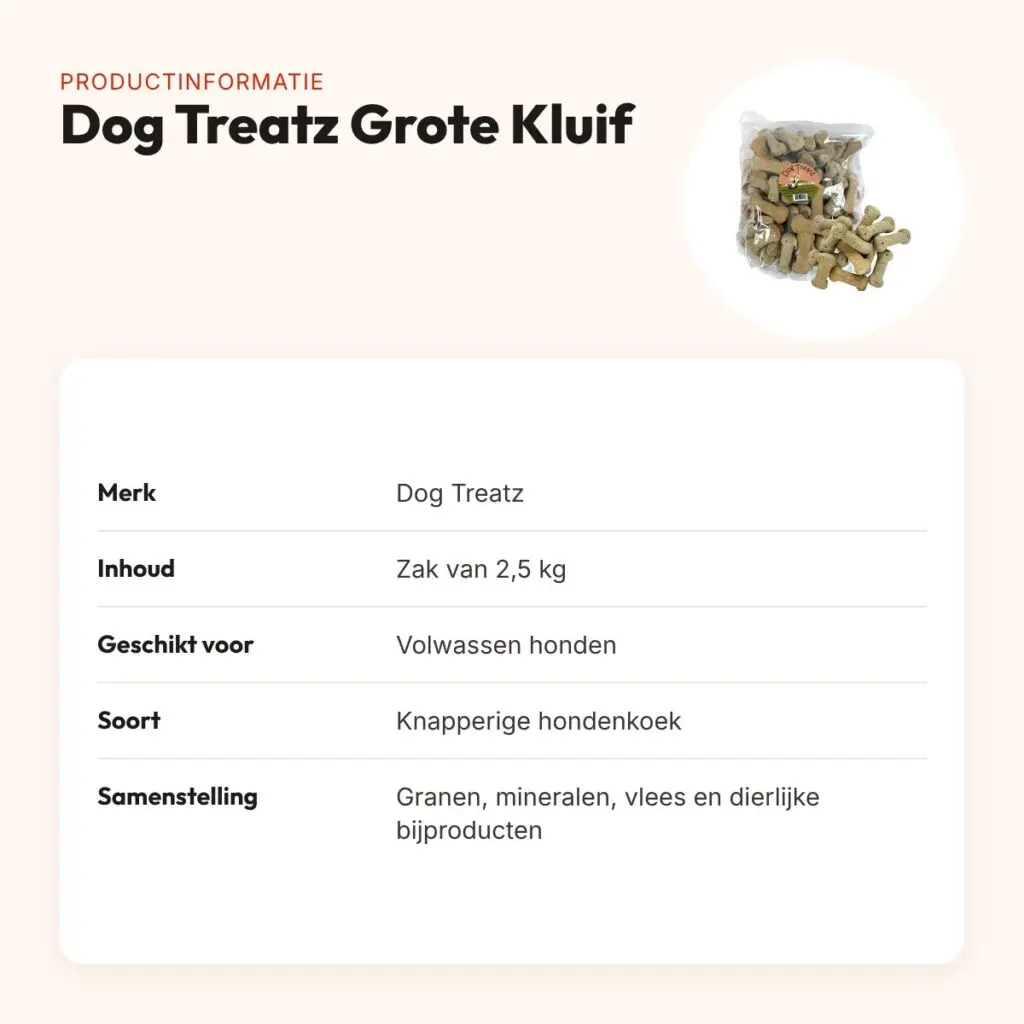 Dog Treatz Grote Kluif 2,5 kg – knapperige hondenkoek voor volwassen honden – productinformatie