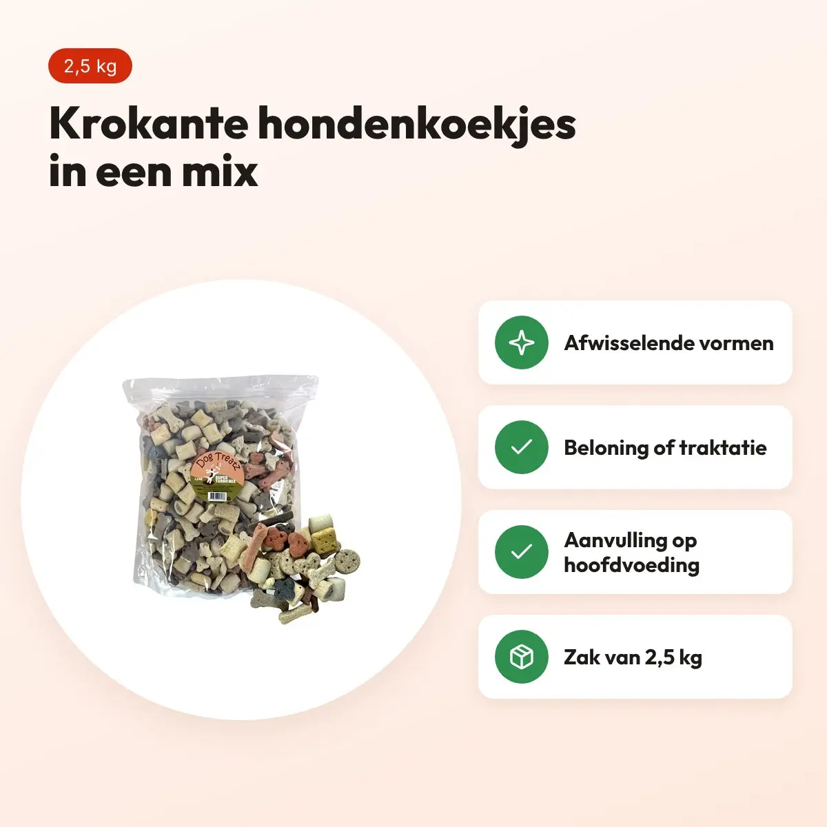Dog Treatz Super Turbo Mix 2,5 kg – krokante hondenkoekjes – voordelen