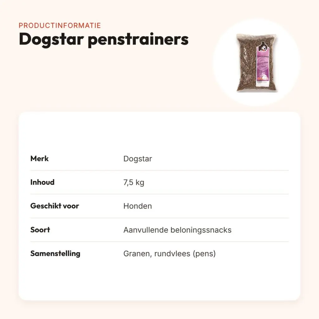Dogstar penstrainers 7,5 kg – kleine beloningssnacks van pens – productinformatie