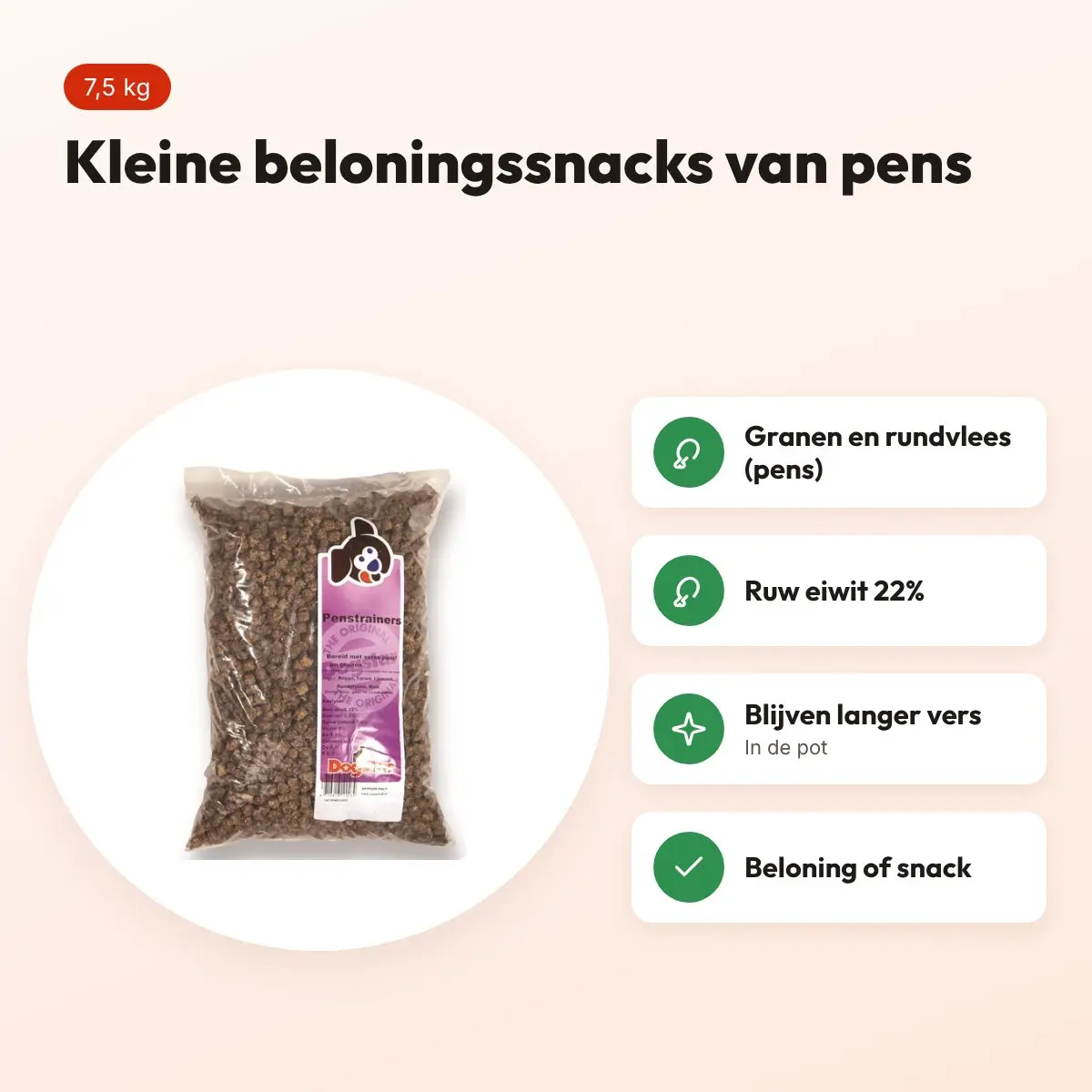 Dogstar penstrainers 7,5 kg – kleine beloningssnacks van pens – voordelen