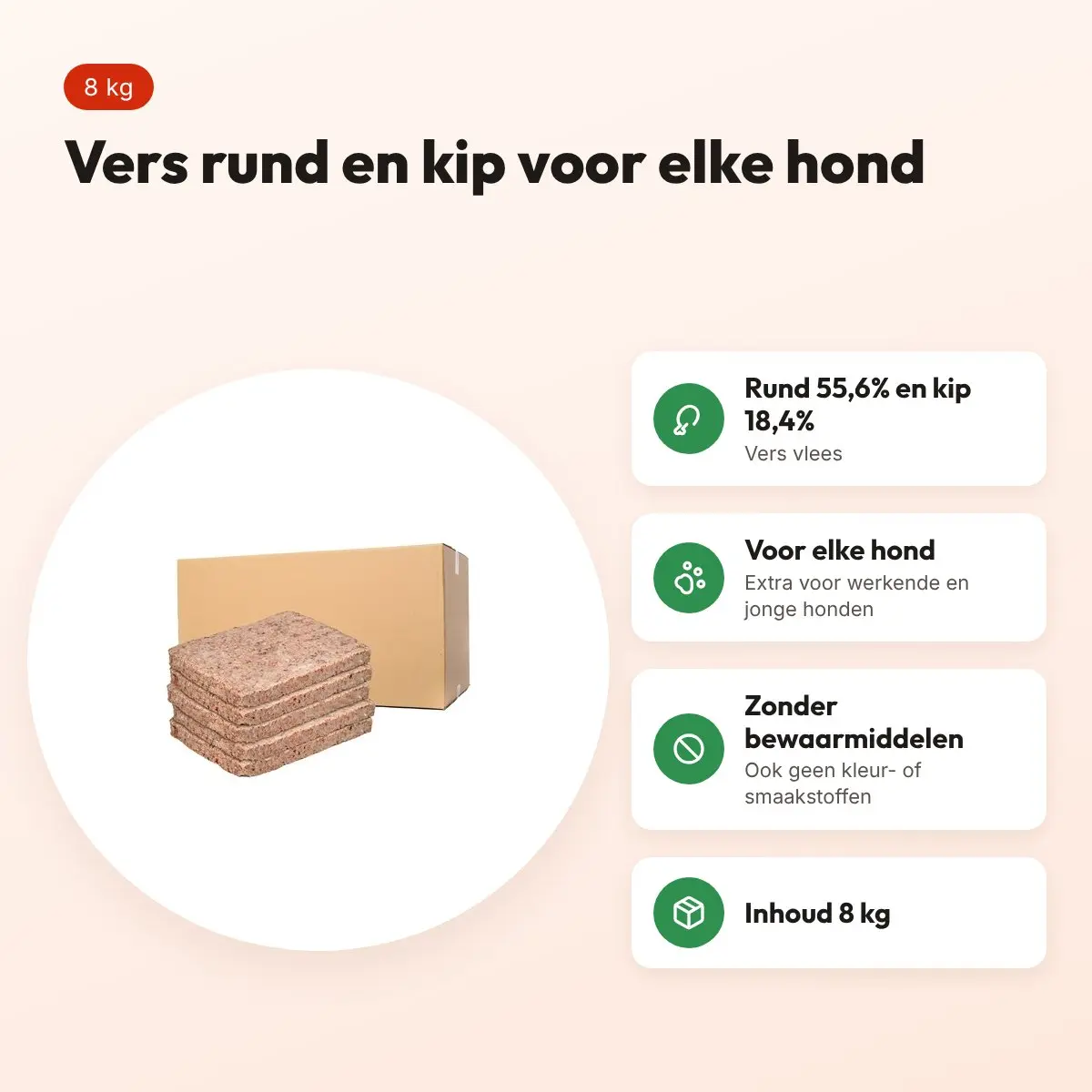 Duck Uitmuntend Compleet Breeder hondenvoer 8 kg – vers vlees – voordelen