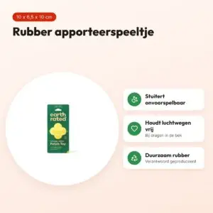 Earth Rated fetch toy 10 x 6,5 x 10 cm – rubber hondenspeeltje – voordelen