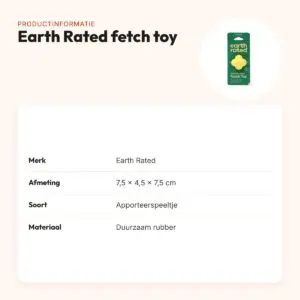 Earth Rated fetch toy 7,5 x 4,5 x 7,5 cm – rubber hondenspeeltje – productinformatie