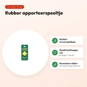 Earth Rated fetch toy 7,5 x 4,5 x 7,5 cm – rubber hondenspeeltje – voordelen