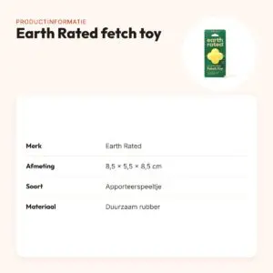 Earth Rated fetch toy 8,5 x 5,5 x 8,5 cm – rubber hondenspeeltje – productinformatie