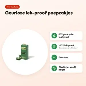 Earth Rated poepzakjes geurloos 21 x 15 stuks – gerecycled, lek-proof – voordelen