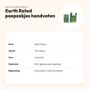 Earth Rated poepzakjes met handvaten lavendel 120 stuks – extra groot – productinformatie