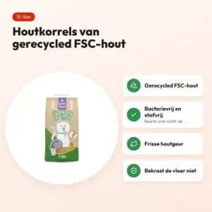 Easypets Biodegradable Classic houtkorrels kattenbakvulling 10 liter – voordelen