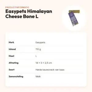Easypets Himalayan Cheese Bone kauwsnack L 110 g – voor honden – productinformatie