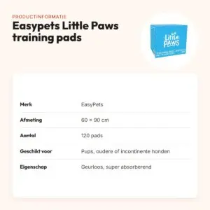 EasyPets Little Paws training pads 60 x 90 cm – 120 stuks, geurloos – productinformatie