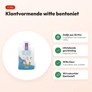 Easypets Premium Clean White Bentonite kattenbakvulling 12 liter – voordelen
