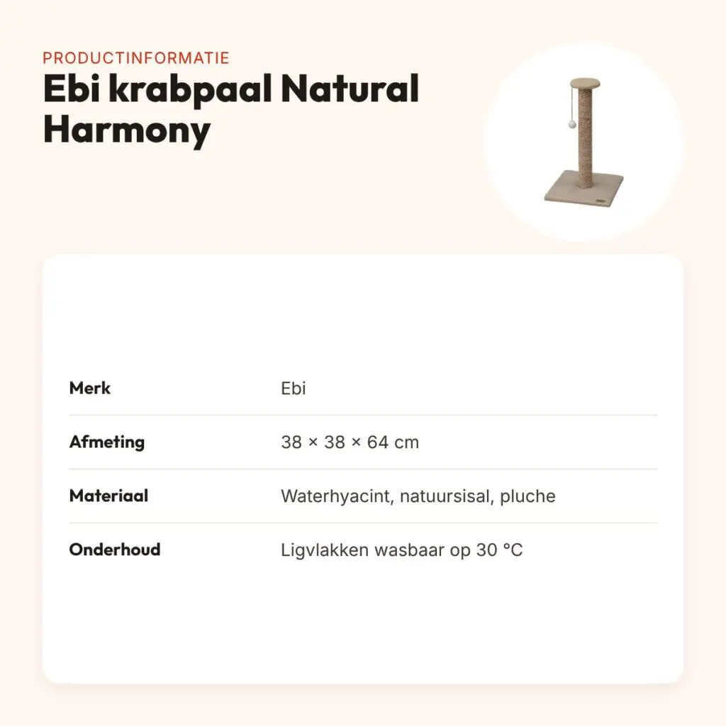 Ebi krabpaal Natural Harmony waterhyacint 38 x 38 x 64 cm – productinformatie