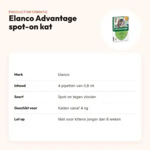 Elanco Advantage spot-on kat vanaf 4 kg 0,8 ml – 4 pipetten – productinformatie