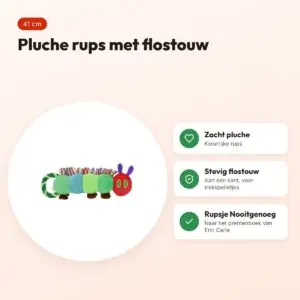 Eric Carle hondenspeeltje Rupsje Nooitgenoeg 41 cm – trek- en flostouw – voordelen
