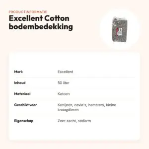 Excellent Cotton bodembedekking 50 liter – zachte katoenbedding – productinformatie