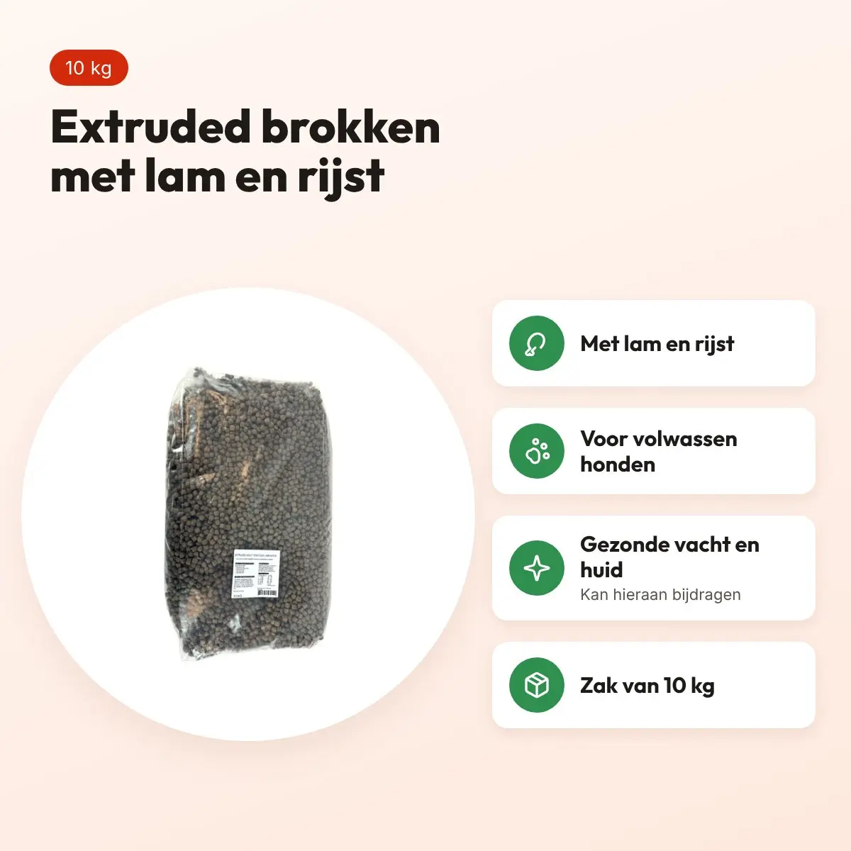 Excellent hondenvoer Budget Extruded Adult lam en rijst 10 kg – voordelen