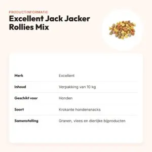 Excellent Jack Jacker Rollies Mix 10 kg – krokante hondensnacks – productinformatie