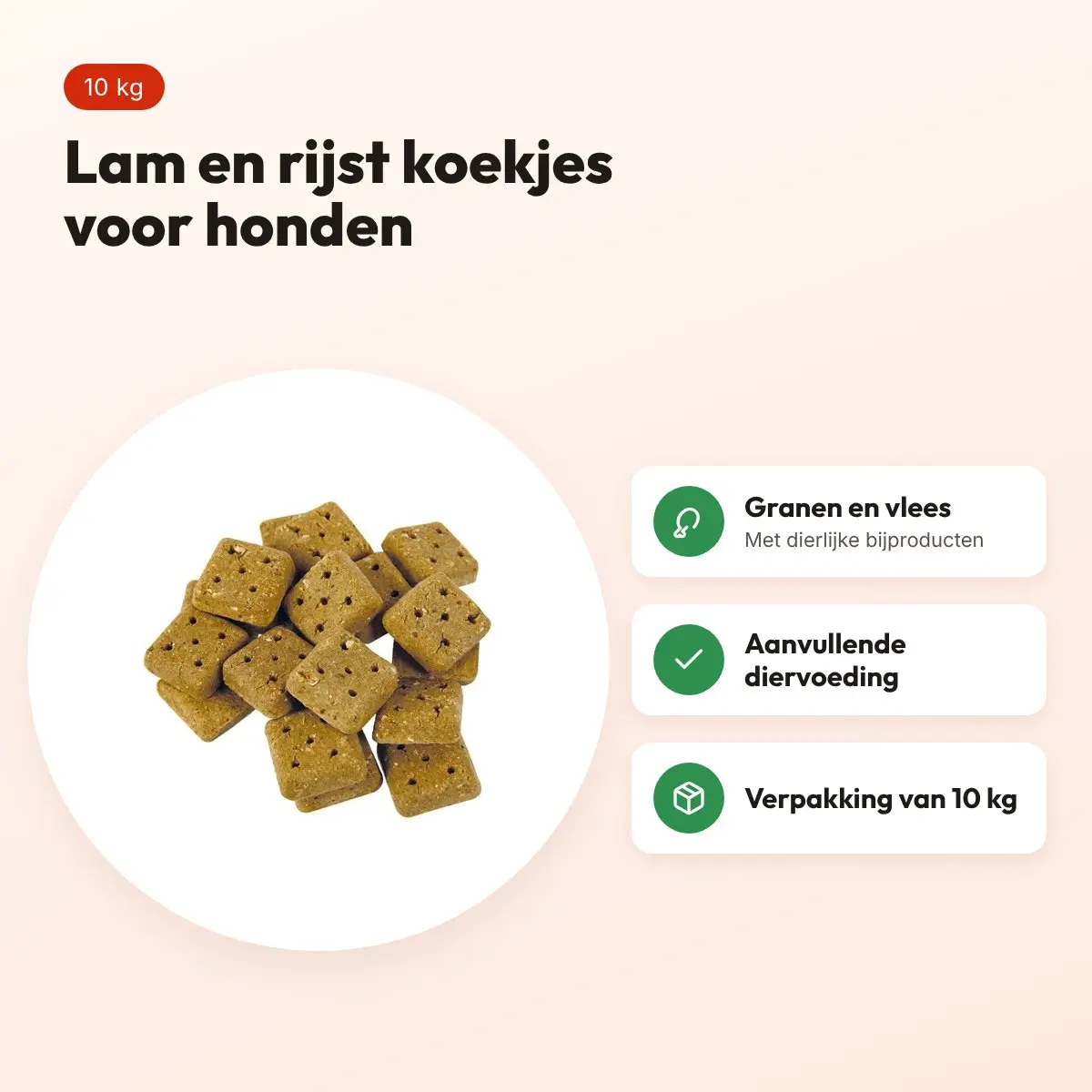 Excellent lam en rijst koekjes 10 kg – hondenkoekjes – voordelen