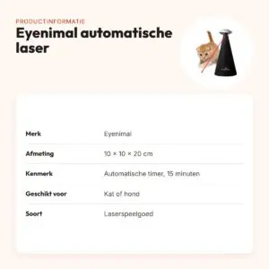 Eyenimal automatische laser voor kat of hond 10 x 10 x 20 cm – met timer – productinformatie