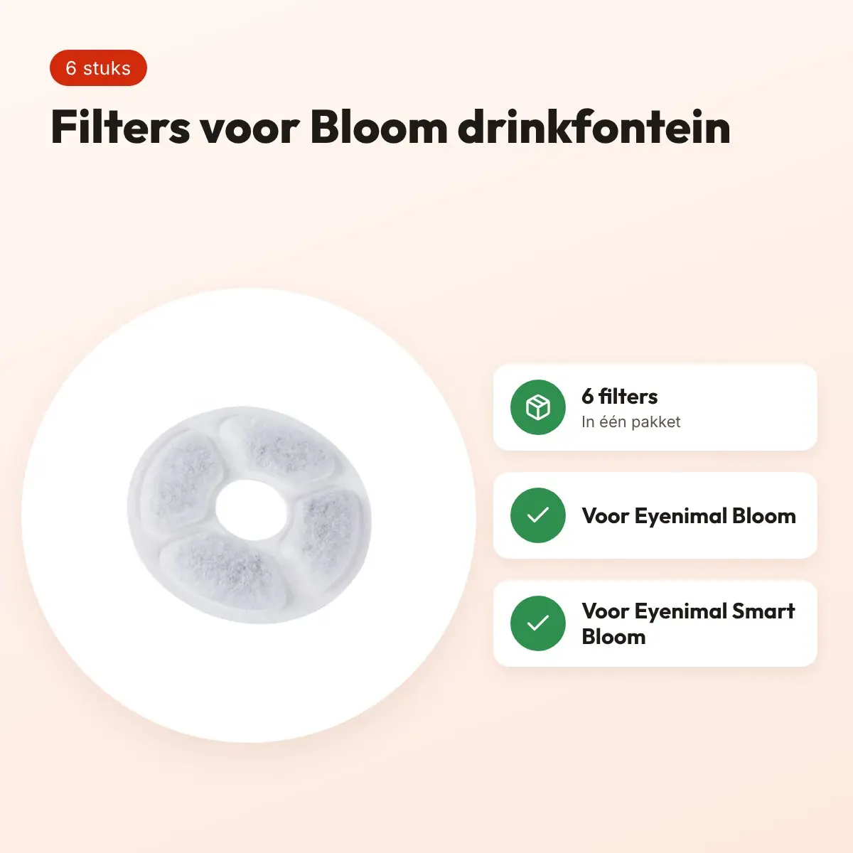 Eyenimal filters voor Bloom en Smart Bloom drinkfontein – 6 stuks – voordelen