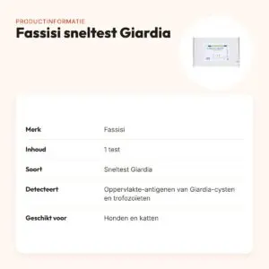 Fassisi sneltest Giardia in brievenbusdoos – 1 stuk, voor hond en kat – productinformatie