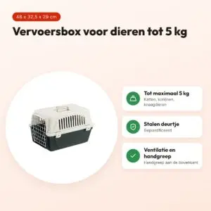 Ferplast vervoersbox Atlas 10 wit/antraciet 48 x 32,5 x 29 cm – voordelen