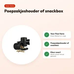 Flexi poepzak snackbox Vario zwart – voor Vario Small, Medium en Large – voordelen