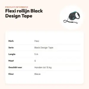 Flexi rollijn Black Design Tape blauw S 5 m – tot 15 kg – productinformatie