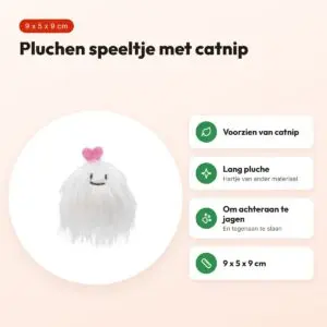 Fofos Love Master kattenspeeltje 9 x 5 x 9 cm – pluche met kattenkruid – voordelen