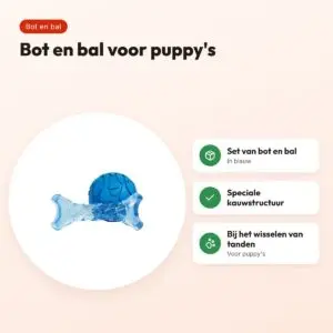 Fofos Puppy kauwspeelgoed bot en bal – blauw – voordelen