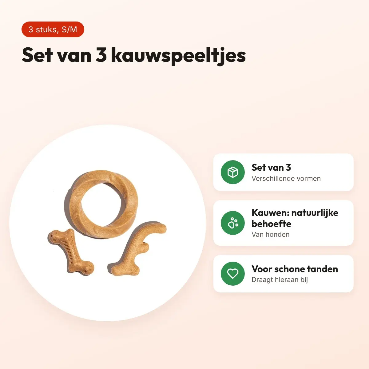 Fofos Stix kauwspeeltjes S/M – set van 3, 18,5 x 3,5 x 17,5 cm – voordelen