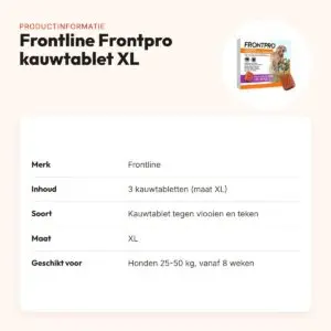 Frontline Frontpro kauwtabletten hond XL 25-50 kg – 3 tabletten – productinformatie