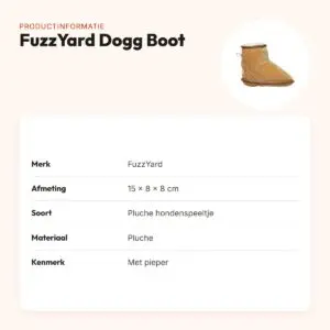 FuzzYard Dogg Boot 15 x 8 x 8 cm – pluche hondenspeeltje met pieper – productinformatie