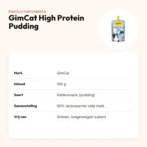 GimCat High Protein Pudding kattensnack 100 g – lactosearm – productinformatie