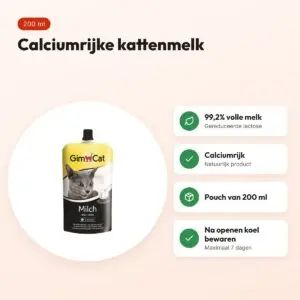 Gimcat kattenmelk 200 ml – pouch, calciumrijk – voordelen