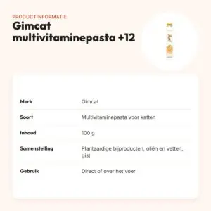 Gimcat multivitaminepasta +12 vitaminen 100 g – productinformatie