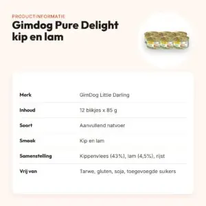 Gimdog Little Darling Pure Delight natvoer kip en lam 12 x 85 g – productinformatie